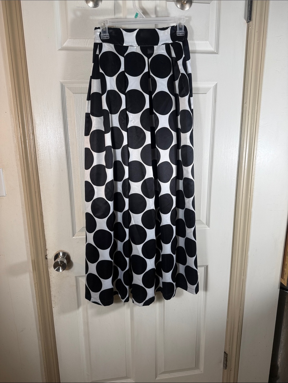 Black and White Polka Dot Maxi Skirt